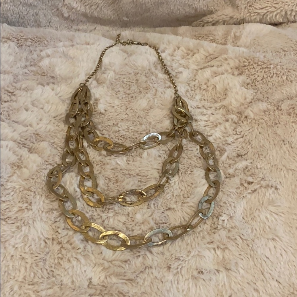 Adjustable Gold Oval Metal Neclace